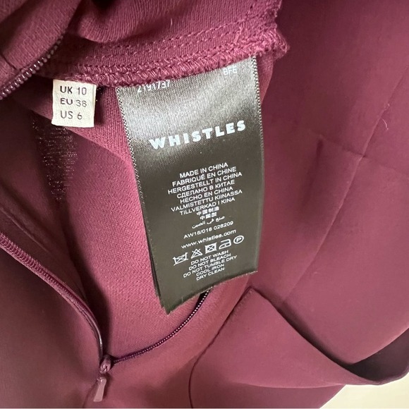 Whistles Devyn Crepe Jumpsuit 6 Burgundy Women’s - Picture 11 of 12